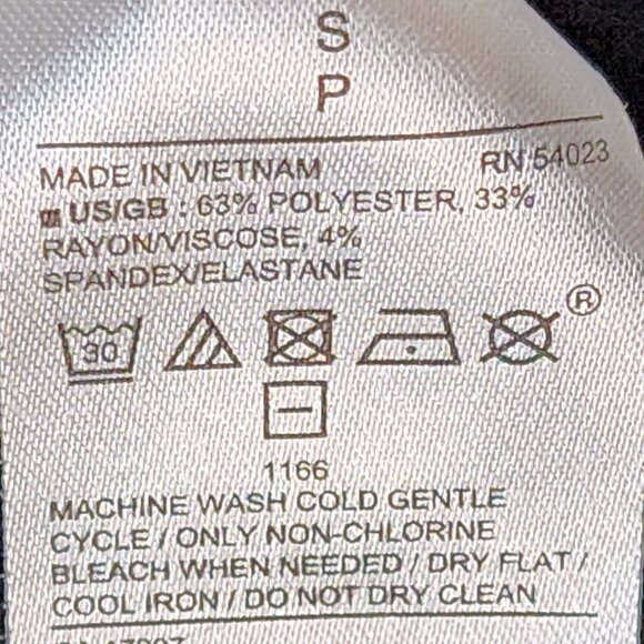 Banana Republic Black Grey Crew Neck 3/4 Sleeve Litwt Poly Rayon Span Top Size S - Picture 14 of 16